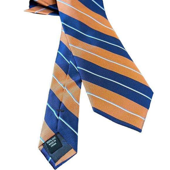 Jos A Bank Joseph Mens Traveler Stain Resistant Diagonol Stripe Necktie Tie Silk - Picture 5 of 16